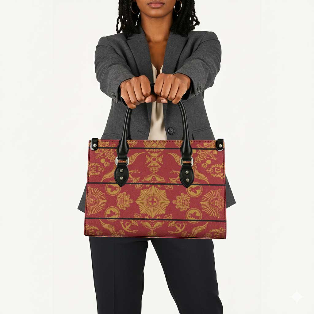 Lesotho Seanamarena Kharetsa Royal Red Leather Bag Basotho Traditional Blanket Style