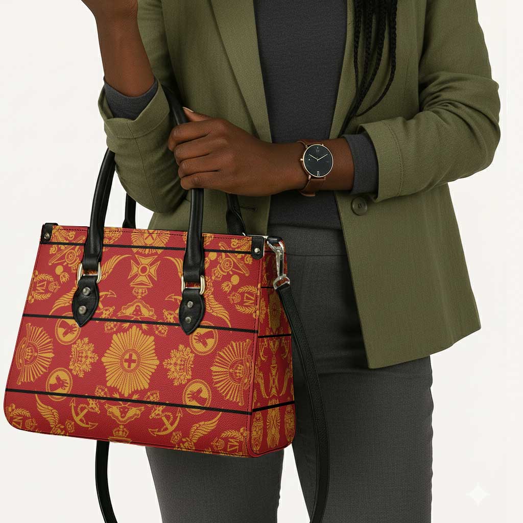 Lesotho Seanamarena Kharetsa Royal Red Leather Bag Basotho Traditional Blanket Style