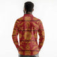 Basotho Blanket Long Sleeve Polo Shirt Lesotho Seanamarena Kharetsa Royal Red - African Pride