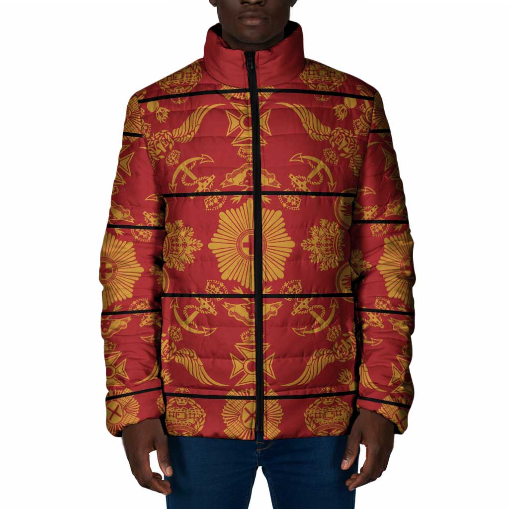 Lesotho Seanamarena Kharetsa Royal Red Padded Jacket Basotho Traditional Blanket Style