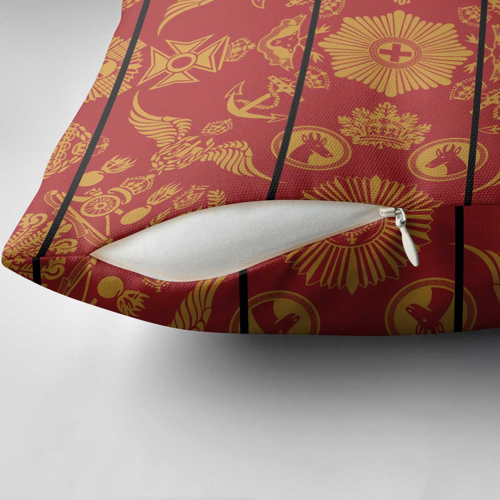 Lesotho Seanamarena Kharetsa Royal Red Pillow Cover Basotho Traditional Blanket Style