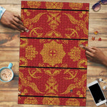 Lesotho Seanamarena Kharetsa Royal Red Puzzle Basotho Traditional Blanket Style
