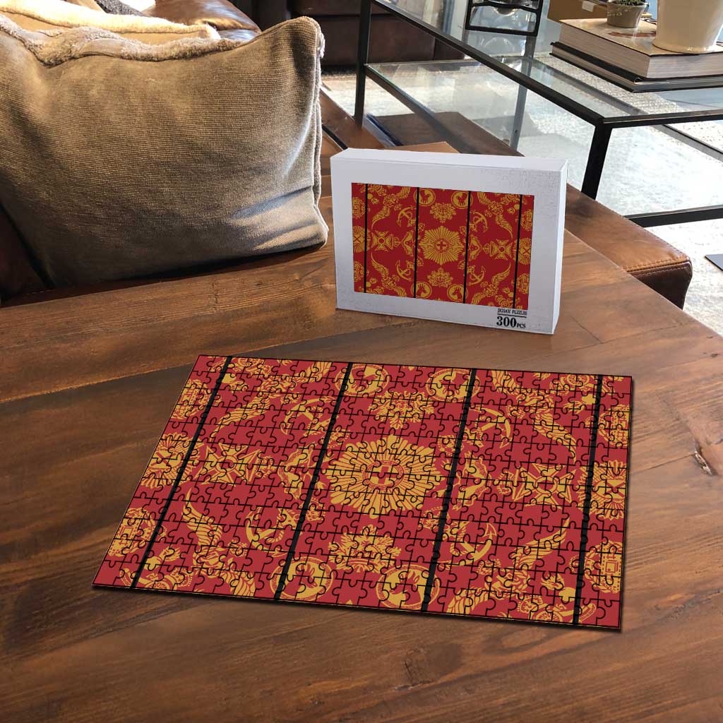 Lesotho Seanamarena Kharetsa Royal Red Puzzle Basotho Traditional Blanket Style