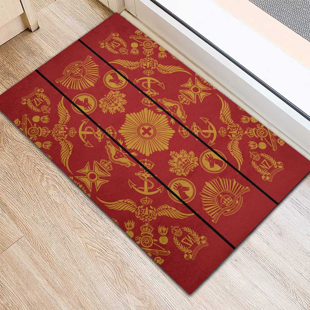 Basotho Blanket Rubber Doormat Lesotho Seanamarena Kharetsa Royal Red - African Pride