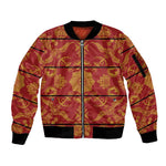 Basotho Blanket Sleeve Zip Bomber Jacket Lesotho Seanamarena Kharetsa Royal Red - African Pride
