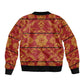 Basotho Blanket Sleeve Zip Bomber Jacket Lesotho Seanamarena Kharetsa Royal Red - African Pride