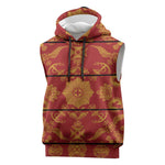 Basotho Blanket Sleeveless Hoodie Lesotho Seanamarena Kharetsa Royal Red - African Pride