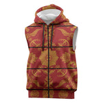 Basotho Blanket Sleeveless Zip Hoodie Lesotho Seanamarena Kharetsa Royal Red - African Pride