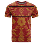 Basotho Blanket T shirt Lesotho Seanamarena Kharetsa Royal Red - African Pride