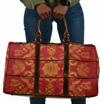 Lesotho Seanamarena Kharetsa Royal Red Travel Bag Basotho Traditional Blanket Style