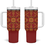 Basotho Blanket Tumbler With Handle Lesotho Seanamarena Kharetsa Royal Red - African Pride