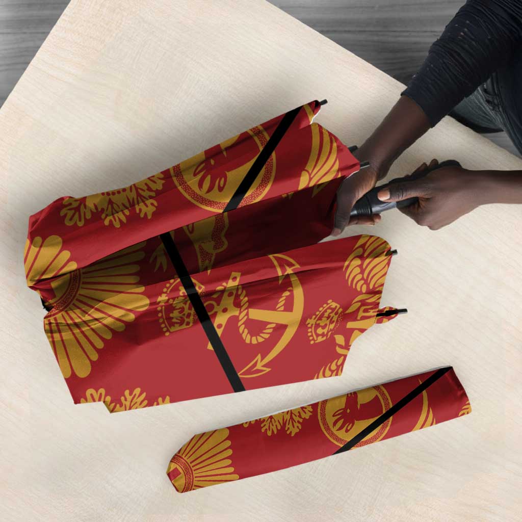 Lesotho Seanamarena Kharetsa Royal Red Umbrella Basotho Traditional Blanket Style