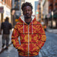 Basotho Blanket Zip Hoodie Lesotho Seanamarena Kharetsa Royal Red - African Pride