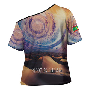Mauritania Richat Structure Cross Shoulder Shirt Eyes of the Sahara