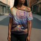 Mauritania Richat Structure Cross Shoulder Shirt Eyes of the Sahara