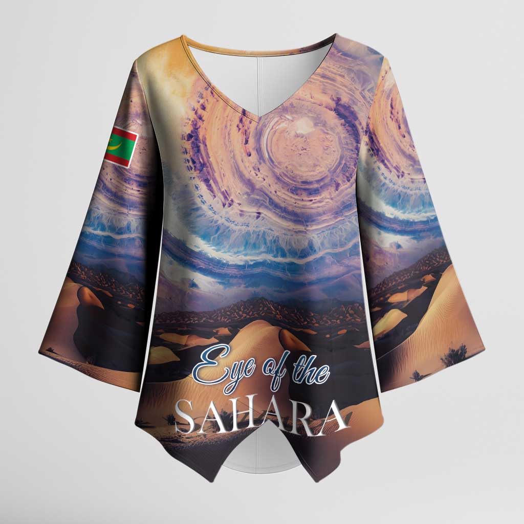 Mauritania Richat Structure Kimono Sleeve Blouse Eyes of the Sahara