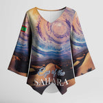 Mauritania Richat Structure Kimono Sleeve Blouse Eyes of the Sahara