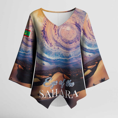 Mauritania Richat Structure Kimono Sleeve Blouse Eyes of the Sahara