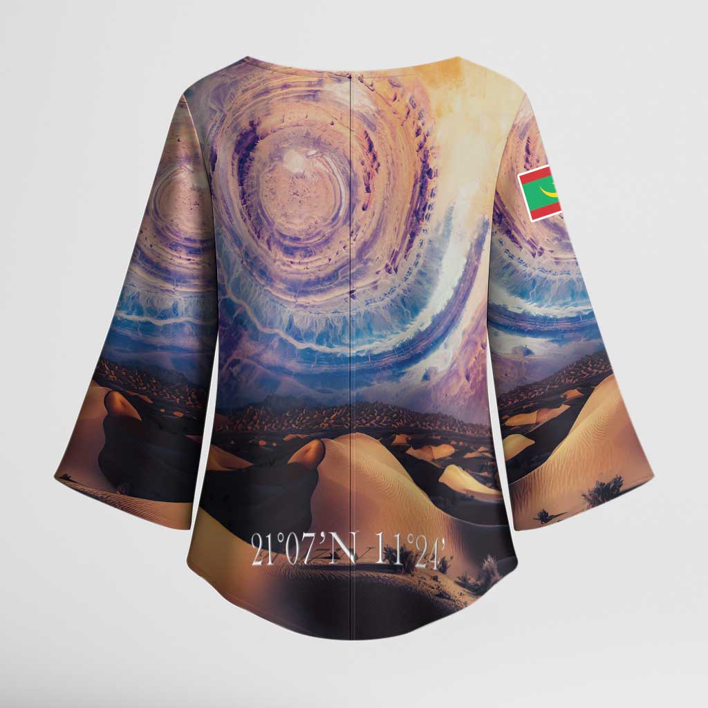 Mauritania Richat Structure Kimono Sleeve Blouse Eyes of the Sahara