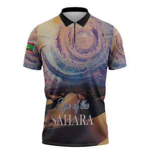 Mauritania Richat Structure Zipper Polo Shirt Eyes of the Sahara