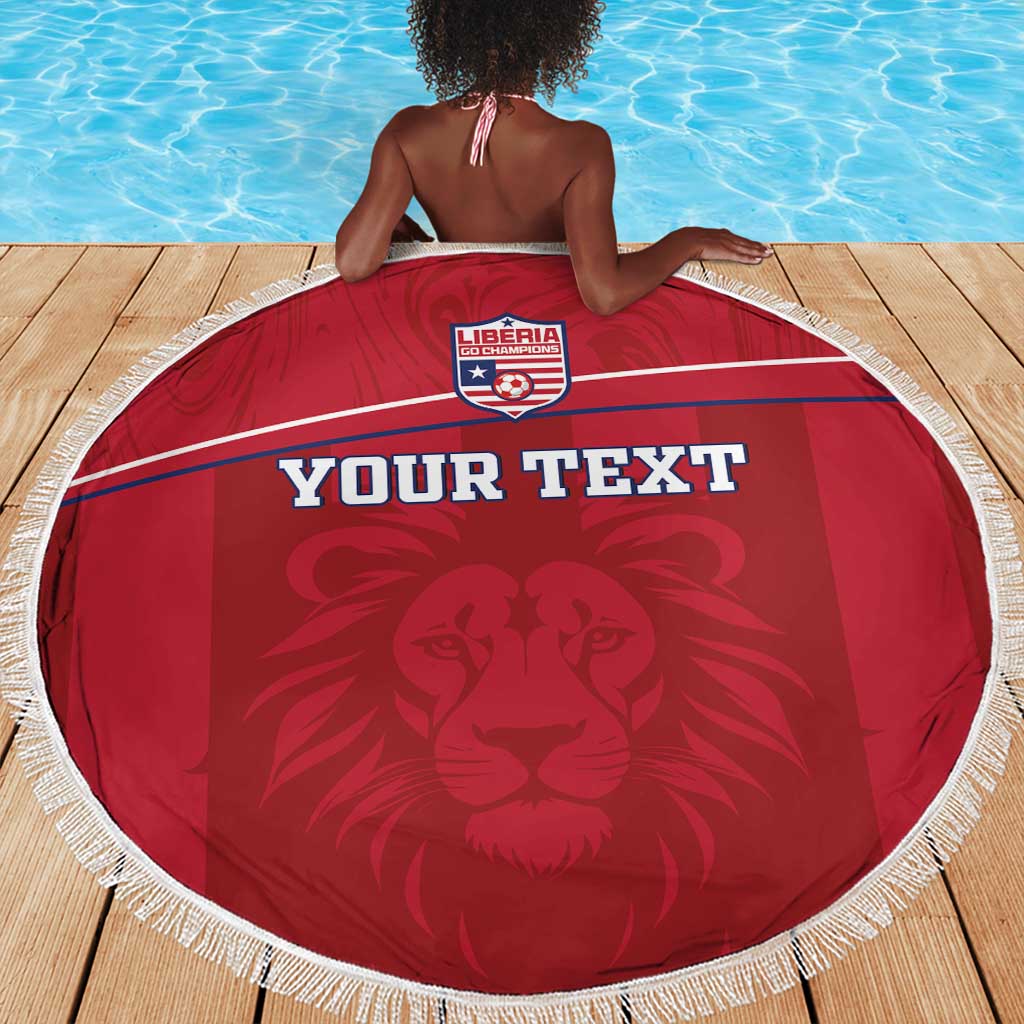 Custom Liberia Beach Blanket Football Lion Mascot - Red