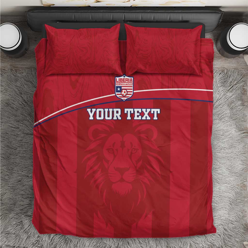 Custom Liberia Bedding Set Football Lion Mascot - Red