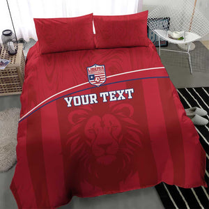 Custom Liberia Bedding Set Football Lion Mascot - Red