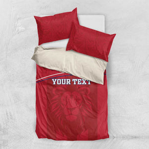 Custom Liberia Bedding Set Football Lion Mascot - Red