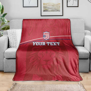 Custom Liberia Blanket Football Lion Mascot - Red