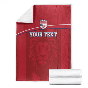 Custom Liberia Blanket Football Lion Mascot - Red