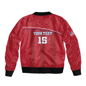 Custom Liberia Bomber Jacket Football Lion Mascot - Red