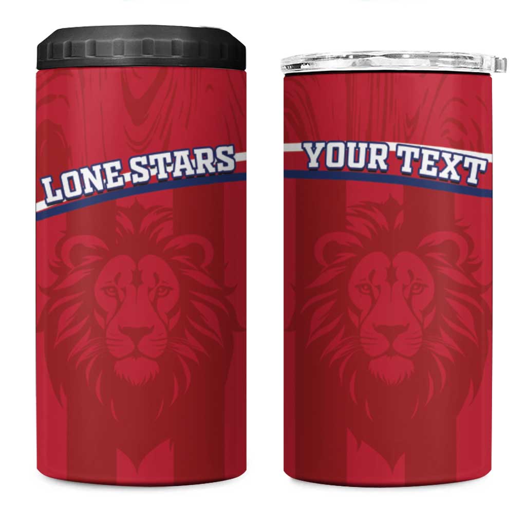 Custom Liberia 4 in 1 Can Cooler Tumbler Football Lion Mascot - Red