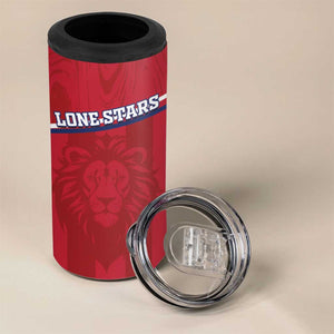 Custom Liberia 4 in 1 Can Cooler Tumbler Football Lion Mascot - Red