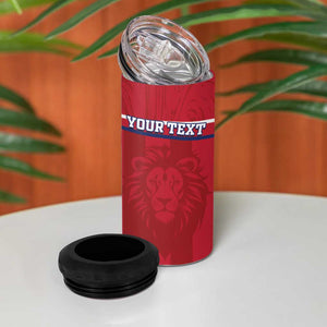 Custom Liberia 4 in 1 Can Cooler Tumbler Football Lion Mascot - Red