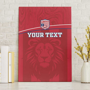 Custom Liberia Canvas Wall Art Football Lion Mascot - Red