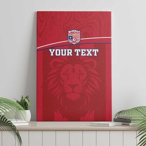 Custom Liberia Canvas Wall Art Football Lion Mascot - Red