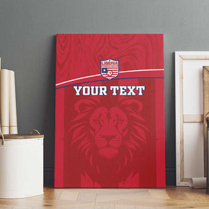 Custom Liberia Canvas Wall Art Football Lion Mascot - Red