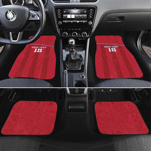 Custom Liberia Car Mats Football Lion Mascot - Red