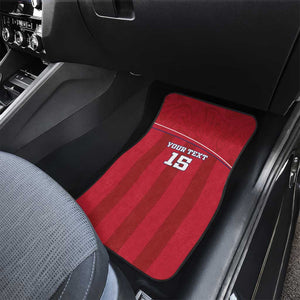 Custom Liberia Car Mats Football Lion Mascot - Red