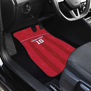 Custom Liberia Car Mats Football Lion Mascot - Red