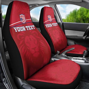 Custom Liberia Car Seat Cover Football Lion Mascot - Red