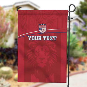 Custom Liberia Garden Flag Football Lion Mascot - Red