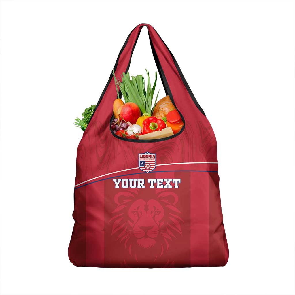 Custom Liberia Grocery Bag Football Lion Mascot - Red