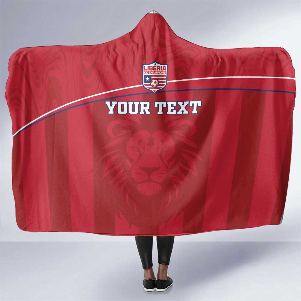 Custom Liberia Hooded Blanket Football Lion Mascot - Red