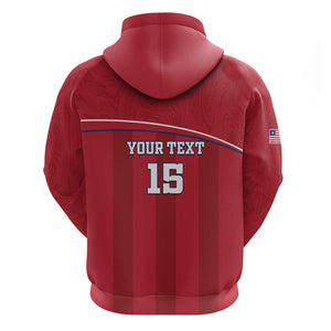 Custom Liberia Hoodie Football Lion Mascot - Red