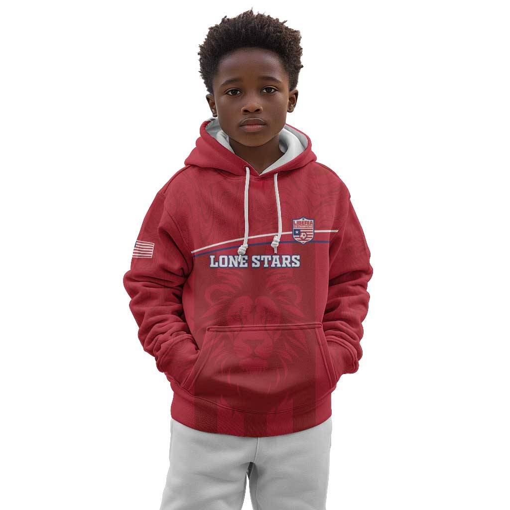 Custom Liberia Kid Hoodie Football Lion Mascot - Red