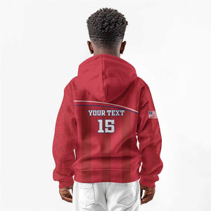 Custom Liberia Kid Hoodie Football Lion Mascot - Red