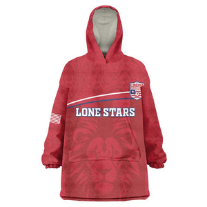 Custom Liberia Kid Wearable Blanket Hoodie Football Lion Mascot - Red