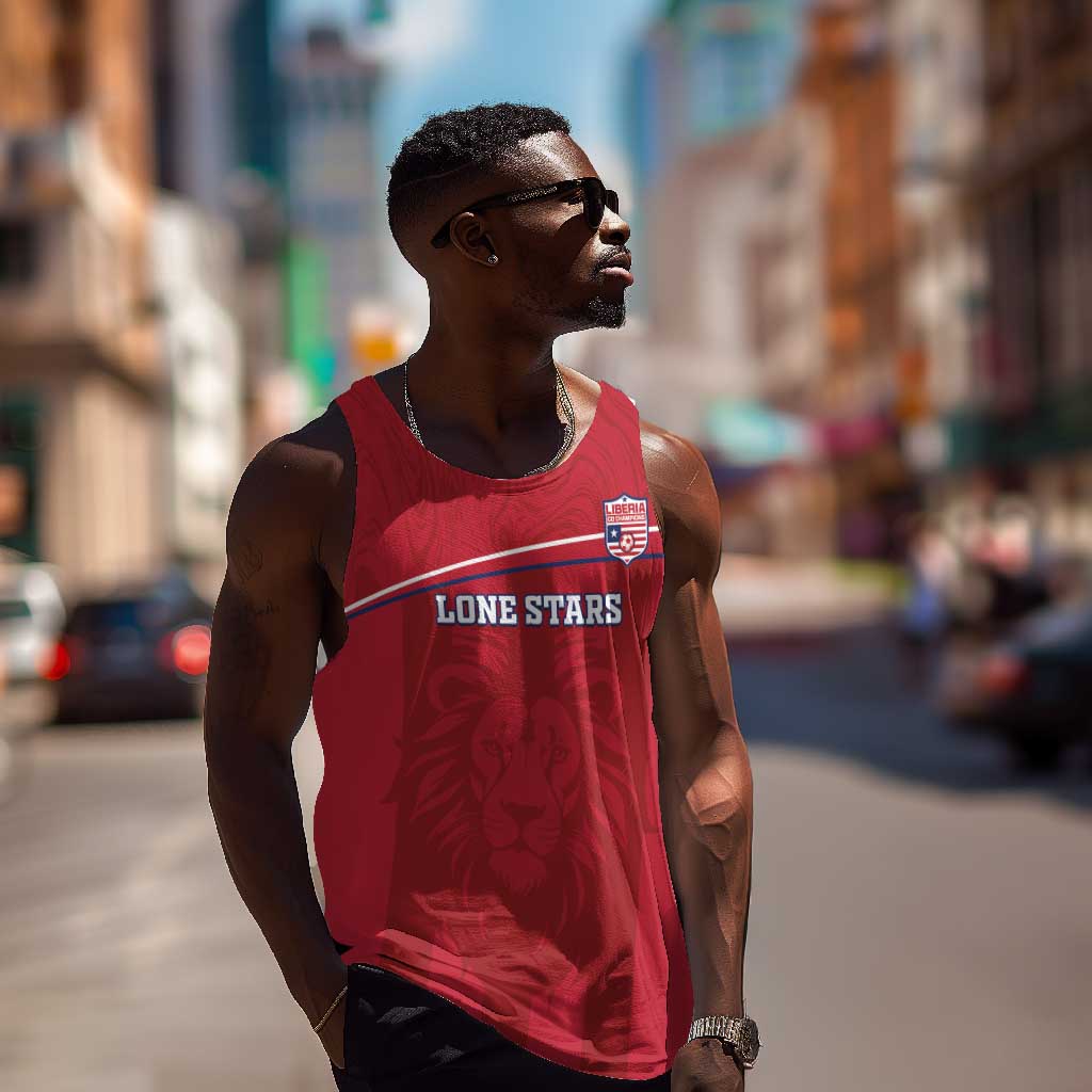 Custom Liberia Men Tank Top Football Lion Mascot - Red