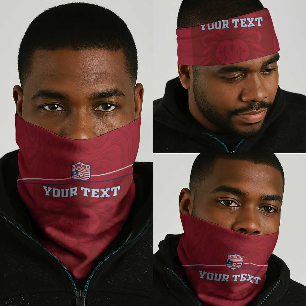 Custom Liberia Neck Gaiter Football Lion Mascot - Red LT15